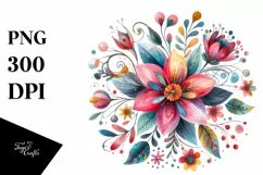Colorful Flower Watercolor Clipart Product Image 3