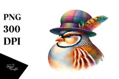 Vibrant Watercolor Partridge | Sublimation Clipart Product Image 1
