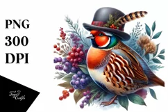 Vibrant Watercolor Partridge | Sublimation Clipart Product Image 1