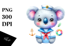 Whimsical Koala in Sailor Suit | Clipart Product Image 1