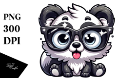 Cute Panda with Oversized Sunglasses PNG Product Image 1