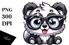 Cute Panda with Oversized Sunglasses PNG Product Image 1