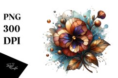 Abstract Wooden Small Stained Pansy Clipart Product Image 3