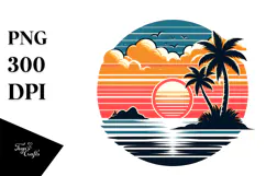 Retro Island Sunset Clipart Tshirt, 20 oz Tumbler Product Image 1
