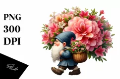 Detailed Gnome Azalea Bouquet Clipart Product Image 3