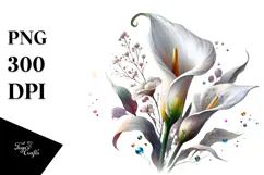 Calla Lily with Metallic Insertions PNG Product Image 1