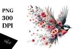Grunge Bird Painting PNG Product Image 1
