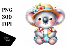 Colorful Baby Koala | Summer Outfit Clipart Product Image 1