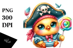Vibrant Baby Chicken with Lollipop PNG Product Image 1