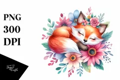 Cute Baby Fox Watercolor | Sublimation Clipart Product Image 1