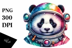 Colorful Panda with Astronaut Helmet PNG Product Image 1