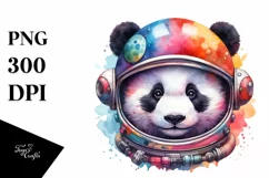 Colorful Watercolor Panda | Sublimation Clipart Product Image 3