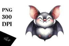 Funny Simple Bat Watercolor PNG Product Image 1
