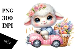 Baby Lamb with Summer Clothes, Vibrant PNG Product Image 1