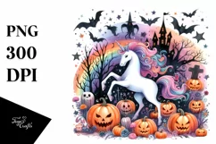 Simple Watercolor Vibrant Drawing Unicorn Clipart Product Image 3
