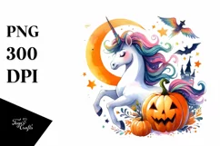 Simple Watercolor Vibrant Drawing Unicorn Clipart Product Image 3