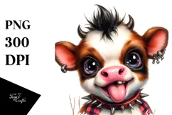 Energetic Baby Cow PNG Product Image 1