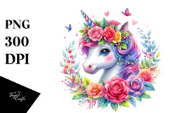 Vibrant Baby Unicorn Drawing PNG Product Image 1