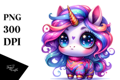 Cute Unicorn Drawing, PNG Product Image 1