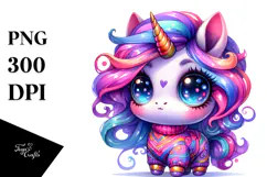 Cute Unicorn Drawing, PNG Product Image 1