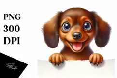 Watercolor Small Baby Dachshund Art Product Image 1