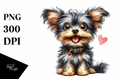Crazy Yorkipoo Sitting with Popping Eyes | Sublimation | Product Image 3