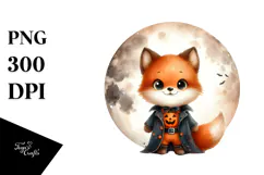 Cute Halloween Baby Fox PNG Product Image 1