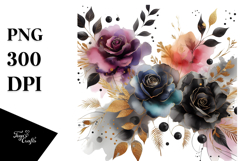 Watercolor Abstract Black Roses Product Image 1