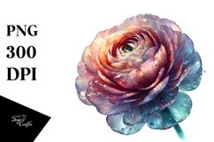 Shiny Like Ranunculus Watercolor Splash | Clipart Product Image 3