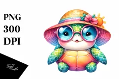 Cute Baby Turtle Watercolor Clipart Product Image 3