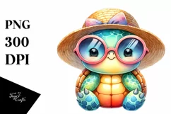 Colorful Baby Turtle Watercolor Clipart Product Image 1