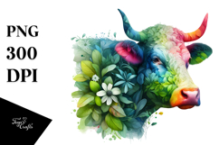 Vibrant Watercolor Cow Tumbler Product Image 1