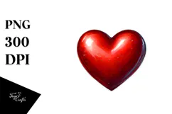 Painted Heart with Glossy Finish PNG Product Image 1