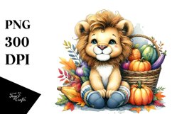 Quirky Baby Lion with Vegetables | Sublimation | Clipart Product Image 3