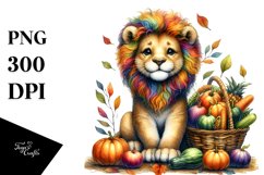 Quirky Baby Lion with Vegetables | Sublimation | Clipart Product Image 3
