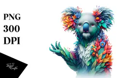 Vibrant Watercolor Koala, 20 oz Tumbler Product Image 1