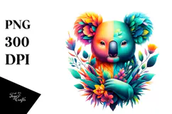 Vibrant Koala with Flowers, 20 oz Tumbler Product Image 1