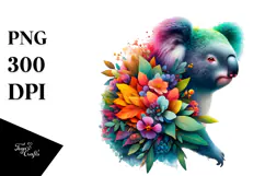 Vibrant Koala with Flowers, 20 oz Tumbler Product Image 1