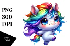 Cute Baby Unicorn Dancing PNG Product Image 1