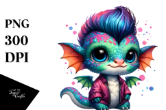 Cute Baby Dragon in Style PNG Product Image 1