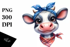 Enthusiastic Cow Houswife Bandana | Sublimation | Clipart. Product Image 1