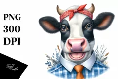 Enthusiastic Cow Houswife Bandana | Sublimation | Clipart. Product Image 3