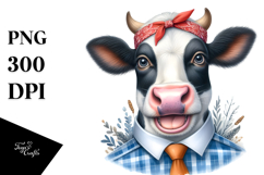 Enthusiastic Cow Houswife Bandana | Sublimation | Clipart. Product Image 1