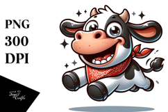 Crazy Cartoon Cow PNG Product Image 1