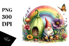 Colorful Gnome House Vegetable Illustration Rainbow Clipart Product Image 1