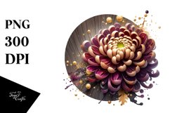 Glossy Chrysanthemum Watercolor | Sublimation Clipart Product Image 3