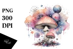 Mystical Mushroom,Watercolor Splash PNG Product Image 1