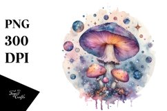 Mystical Mushroom,Watercolor Splash PNG Product Image 3