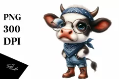 Contempt Baby Cow Fancy es | Sublimation | Clipart. Product Image 3