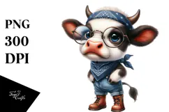 Contempt Baby Cow Fancy es | Sublimation | Clipart. Product Image 1